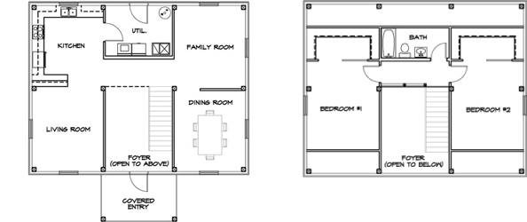 Hollans models: Floor plans for a barn with living quarters above Info