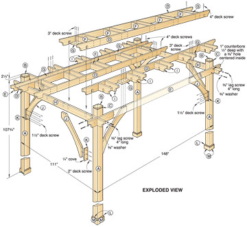 Wooden Plans Wood Pergola Construction Details PDF Download wood 