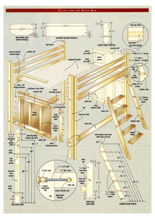 building plans for wood bunk bed