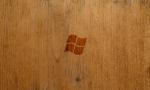 Windows logo on oak wood