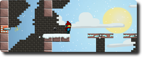 カギを拾い扉を目指すアクションゲーム　Pajama Boy：Snow Adventure