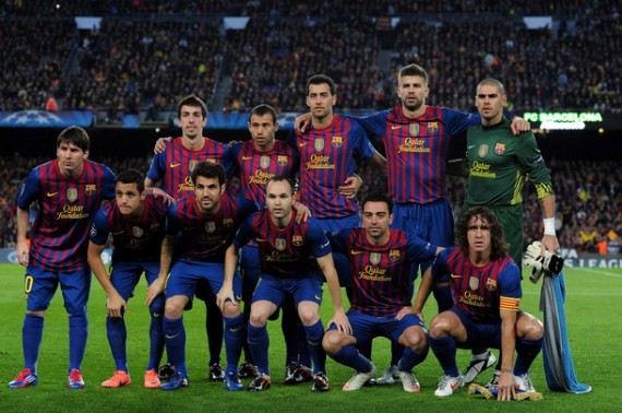 バルセロナ集合写真vsチェルシー欧州チャンピオンズリーグ