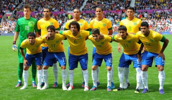 ブラジル代表集合写真vsベラルーシ代表ロンドンオリンピック