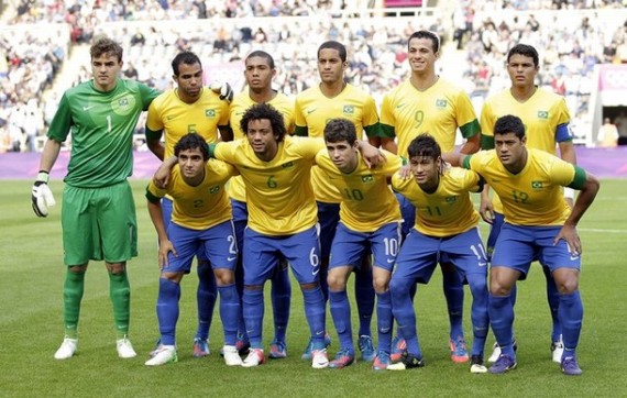ブラジル代表集合写真vsホンジュラス代表ロンドンオリンピック準々決勝