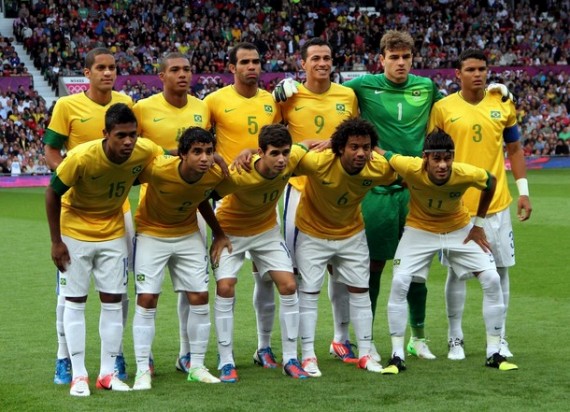 ブラジル代表集合写真vs韓国代表ロンドンオリンピック