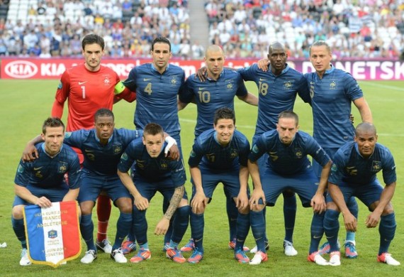 フランス代表集合写真vsイングランド代表ユーロ2012
