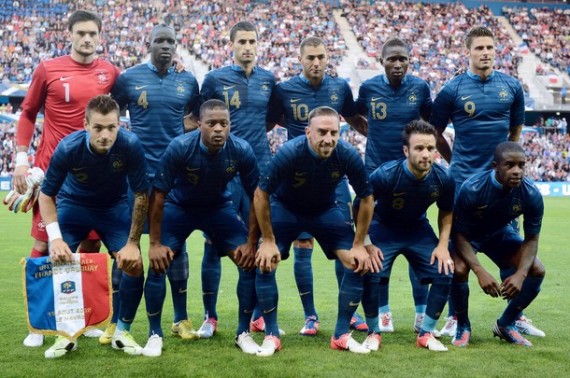 フランス代表集合写真vsウルグアイ代表フレンドリーマッチ