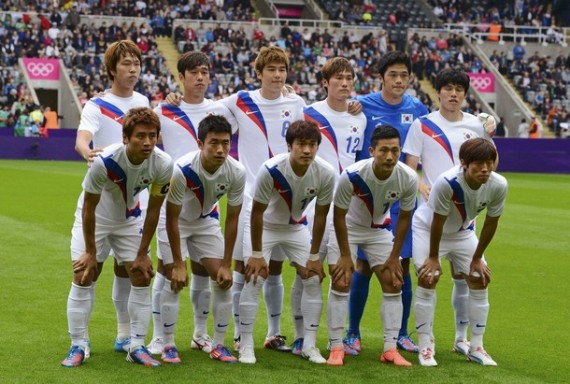 韓国代表集合写真vsメキシコ代表ロンドンオリンピック