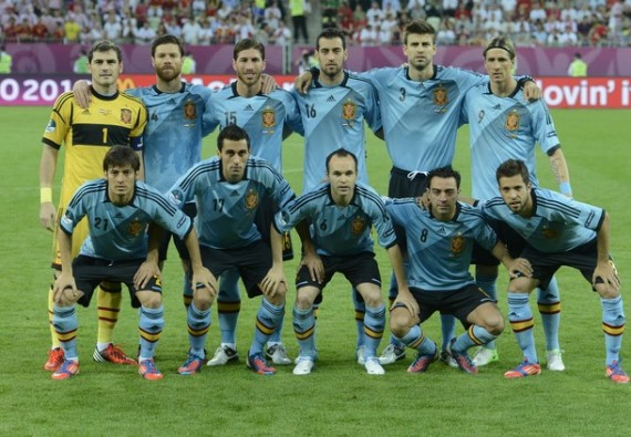 スペイン代表集合写真vsクロアチア代表ユーロ2012