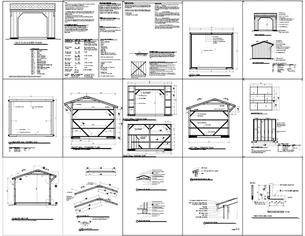 Run-in Shed Plans by 8\'x10\'x12\'x14\'x16\'x18\'x20\'x22 