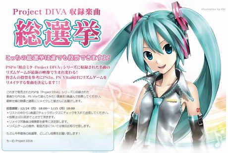 “Project DIVA 収録楽曲 総選挙”スタート