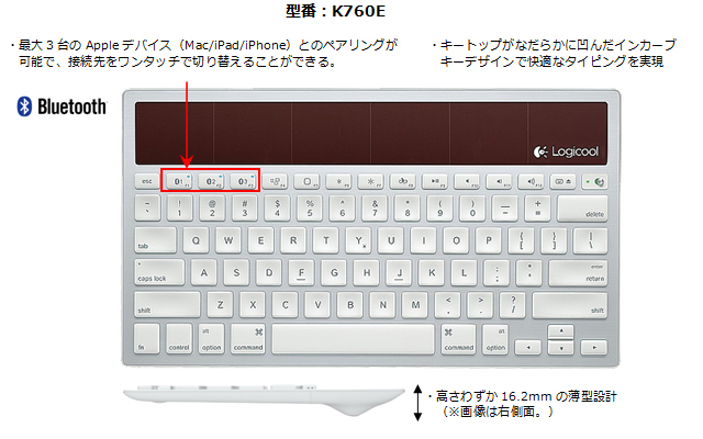 Logicool Wireless Solar Keyboard k760